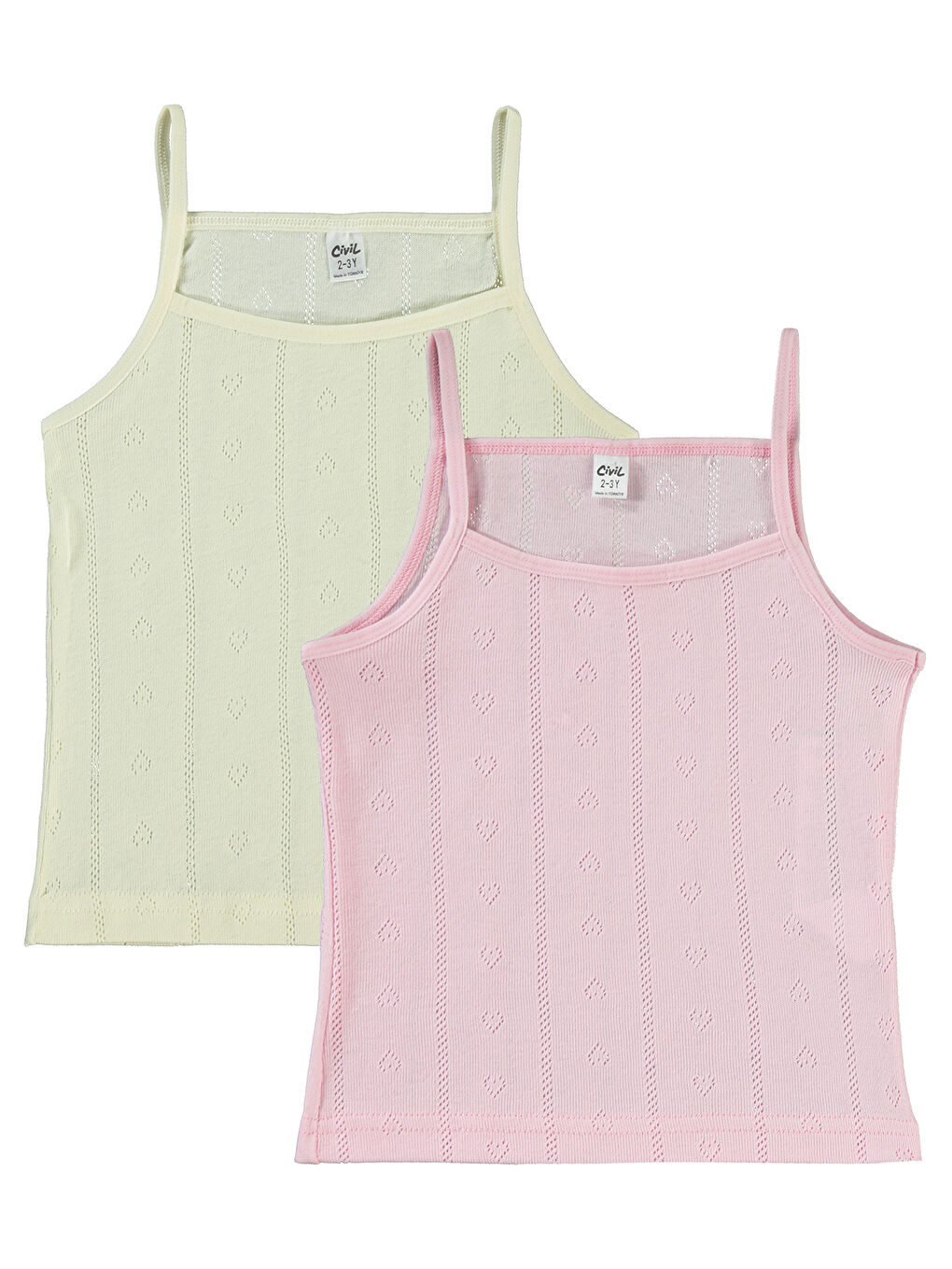 Girls Kız Çocuk 2'li Atlet 2-10 Yaş Ekru-Pembe