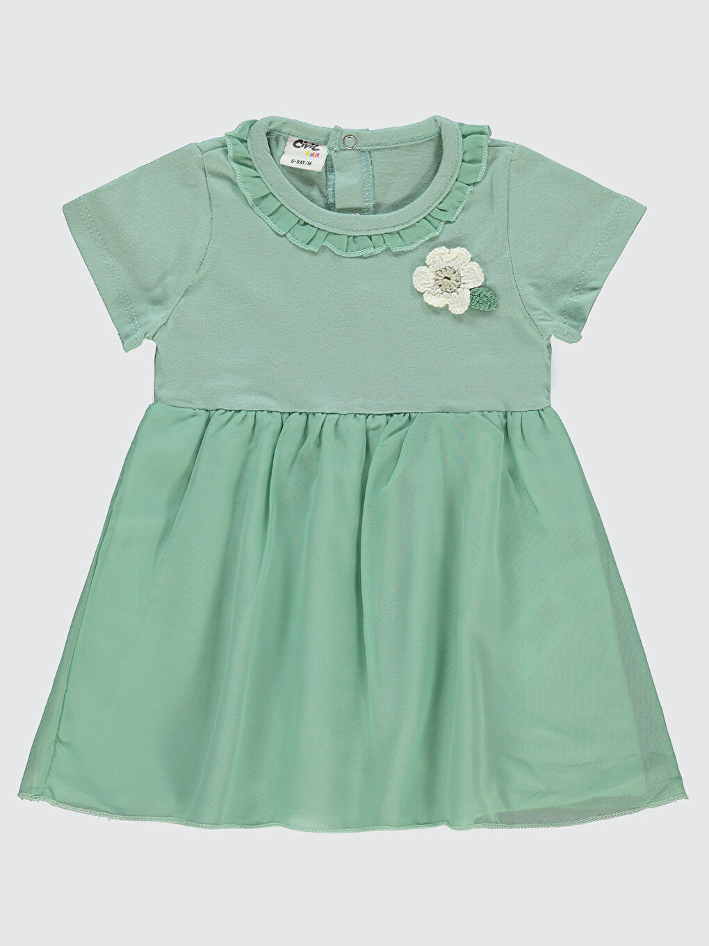 Baby Kız Bebek Jile ve Elbise 6-18 Ay Çağla Yeşili