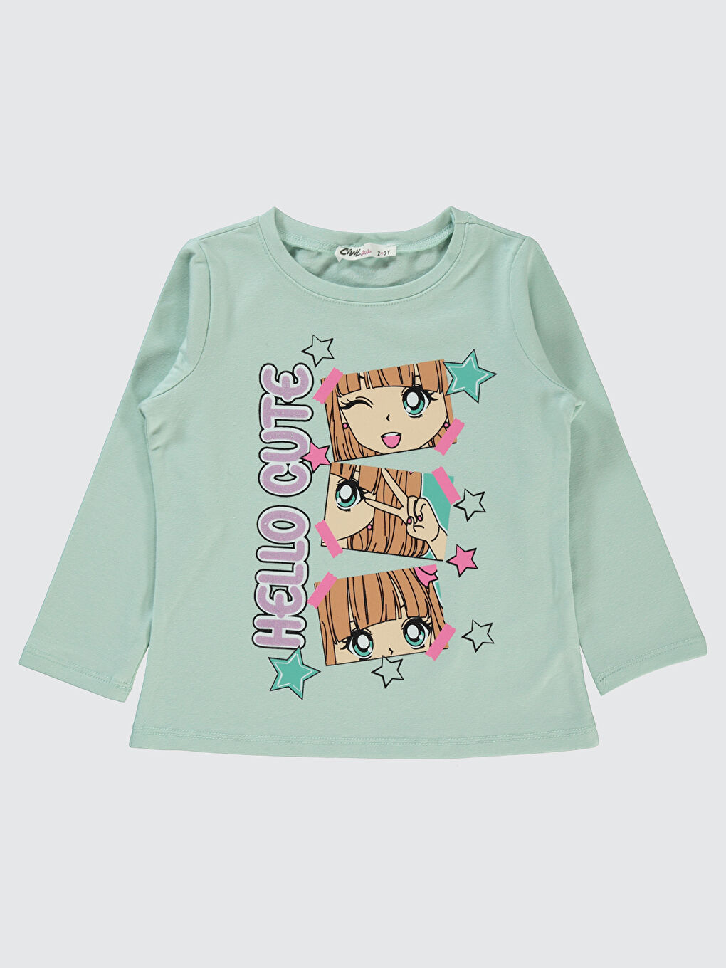 Yeşil Girls Kız Çocuk Sweatshirt 2-5 Yaş Taze Nane