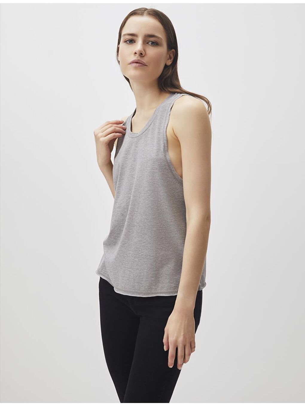 Gri Melanj U Yaka Kolsuz Basic Atlet-2