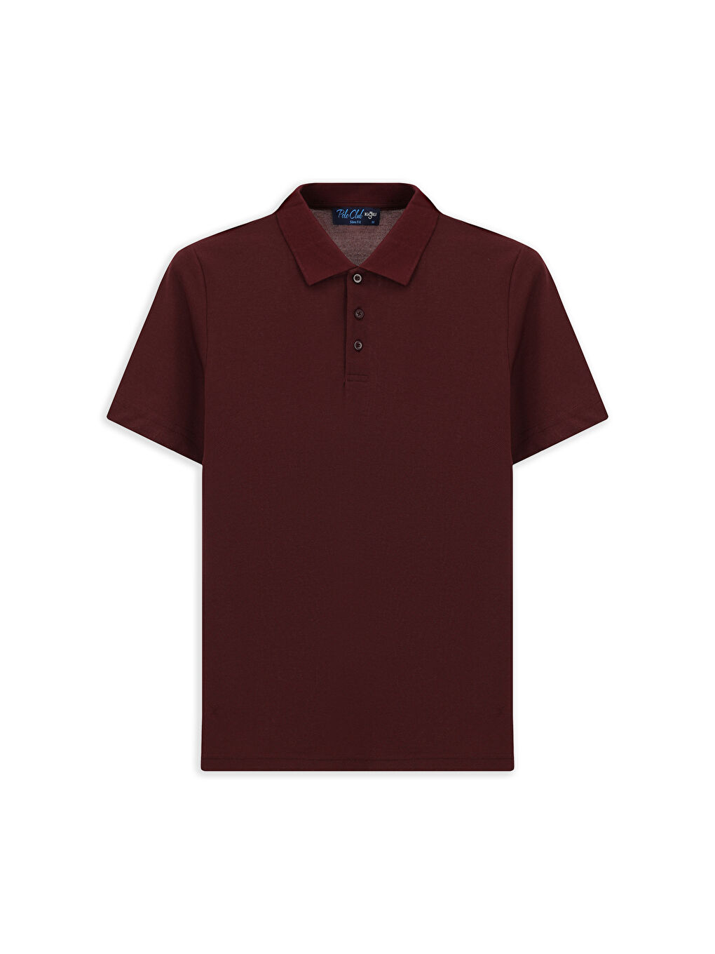 Bordo Slim Fit Dar Kesim Pamuklu Polo Yaka Tişört-5