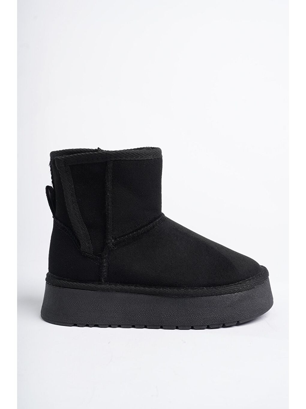 Siyah MİXS Kalın Taban İçi Tüylü Cırtlı Günlük Mini Çocuk Bot