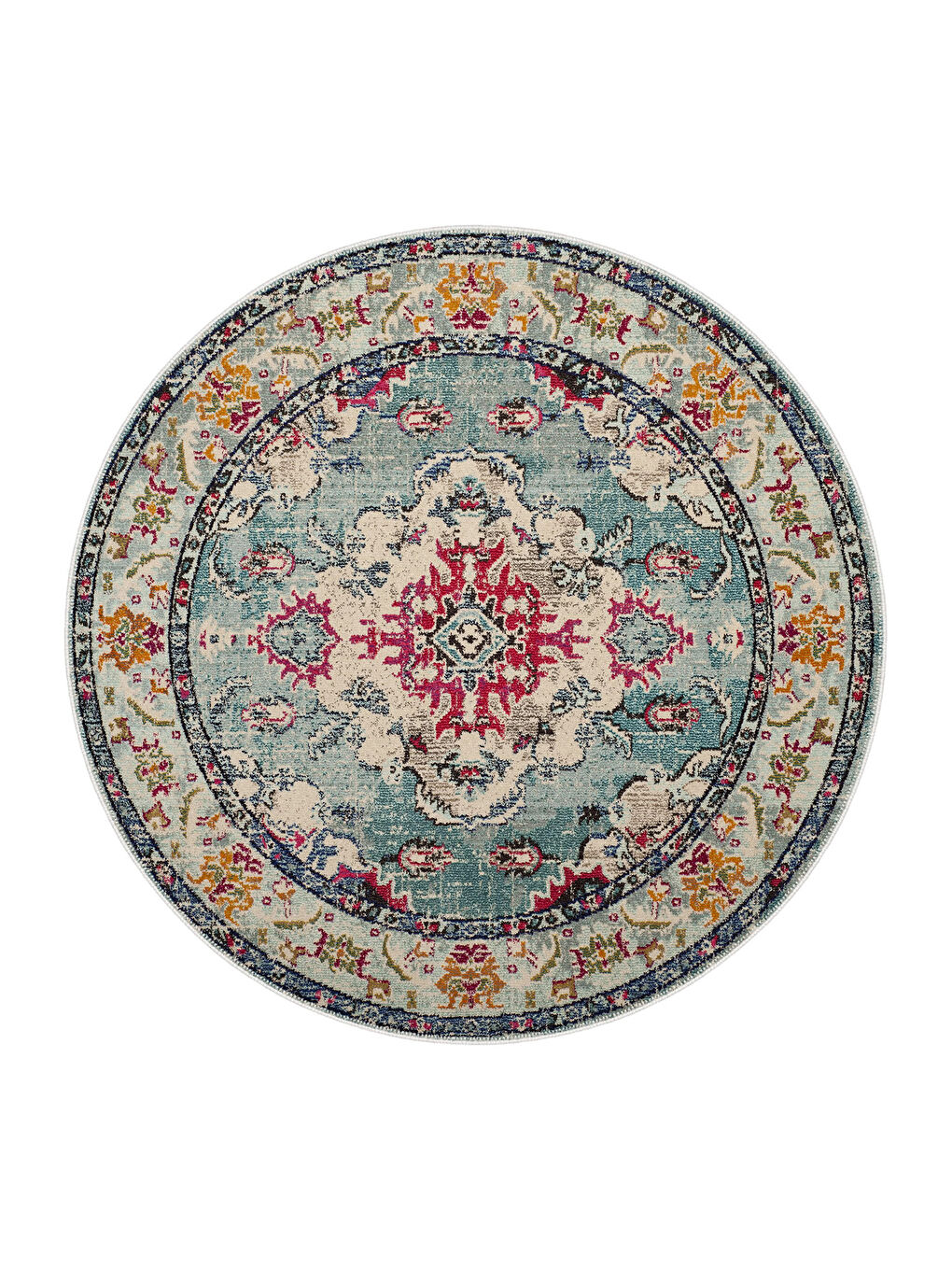 Karışık Pamuk Taban Yıkanabilir Kaydırmaz Taban Modern Halı 100 x 100 cm