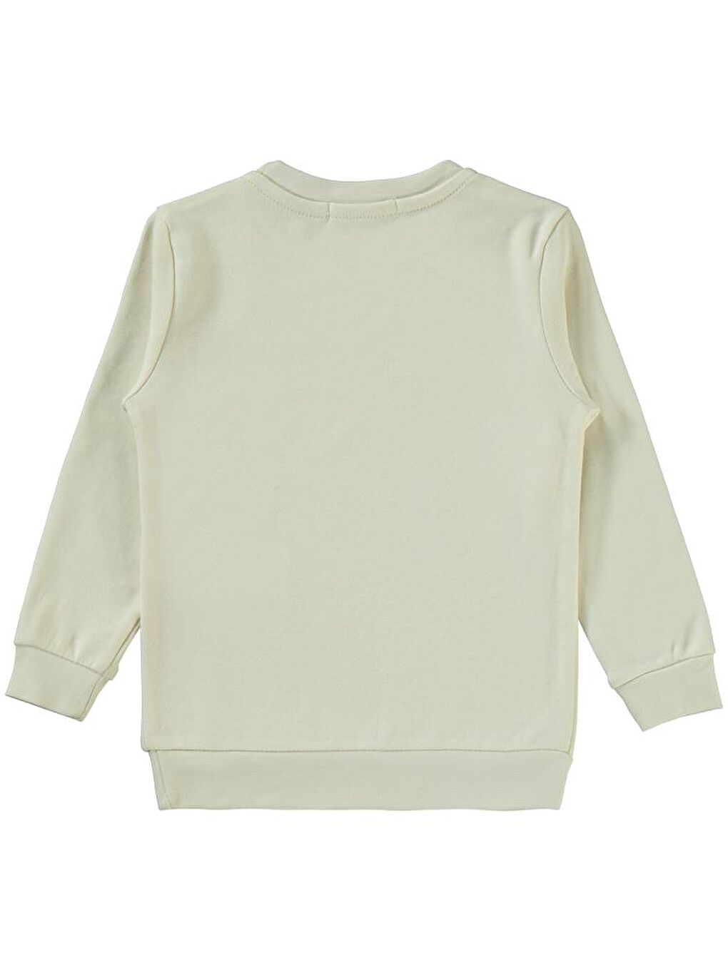 Girls Düz 2-5 Yaş Sweatshirt - Ekru 2-3 Yaş