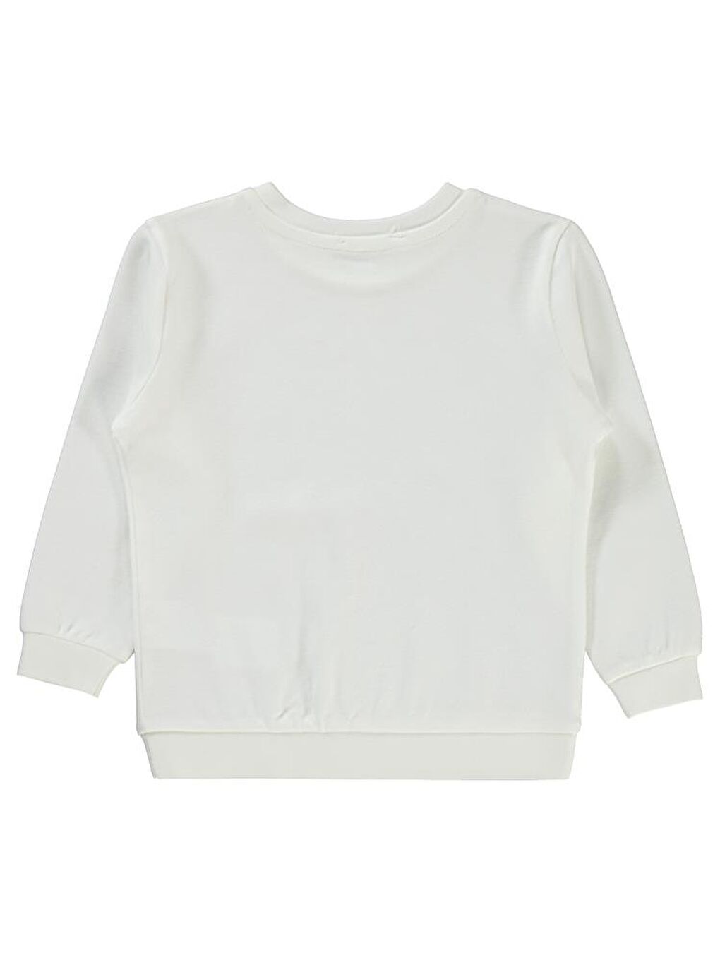 Girls Düz 2-5 Yaş Sweatshirt - Ekru 2-3 Yaş-2