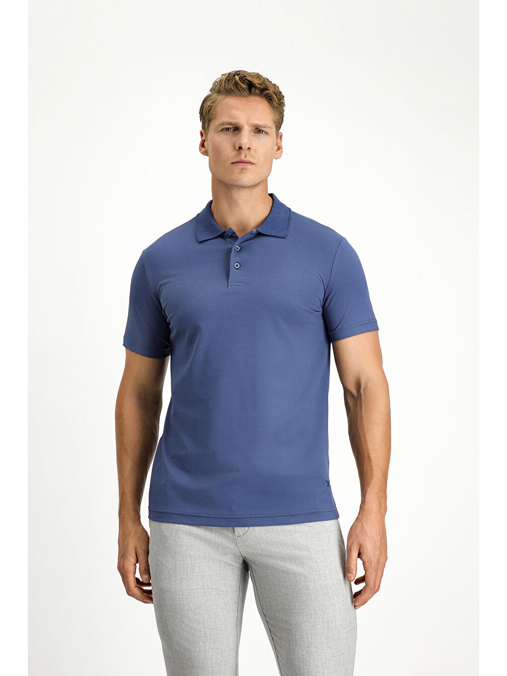 İndigo Slim Fit Dar Kesim Pamuklu Polo Yaka Tişört-2