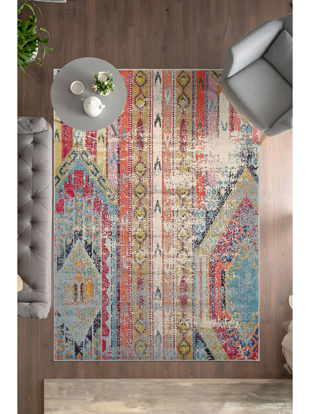 Karışık Dekoratif Özel Tasarım Modern Halı 100x200-2