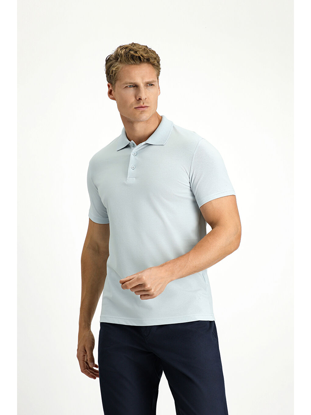 Mavi Slim Fit Dar Kesim Pamuklu Polo Yaka Tişört-2