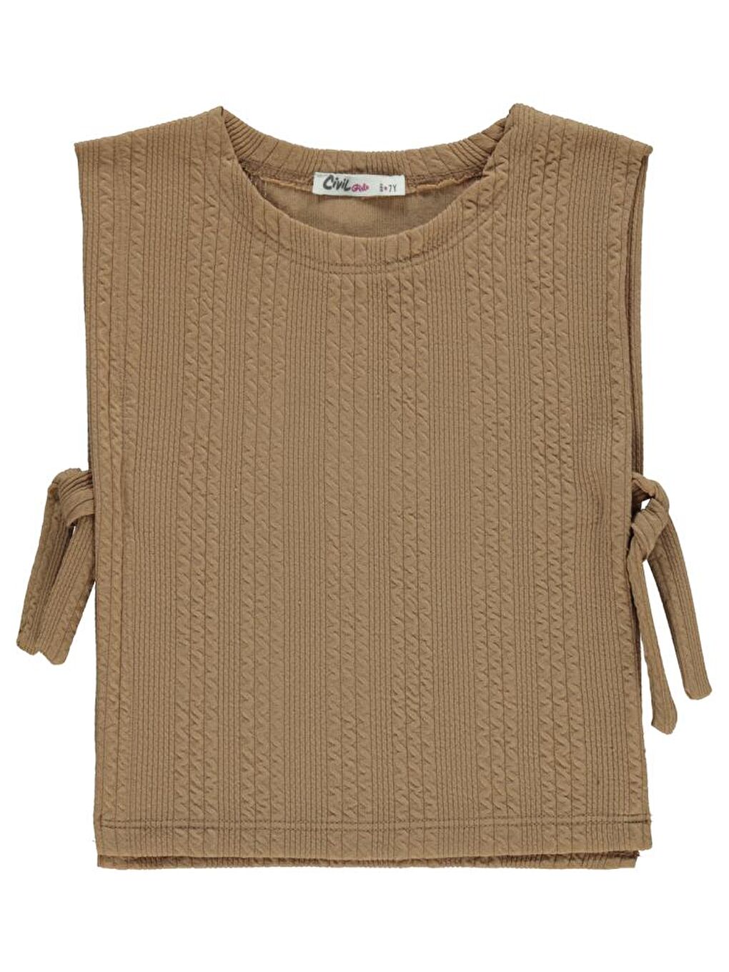 Girls Örgü Desenli 6-9 Yaş Takım - Bej 6-7 Yaş-3