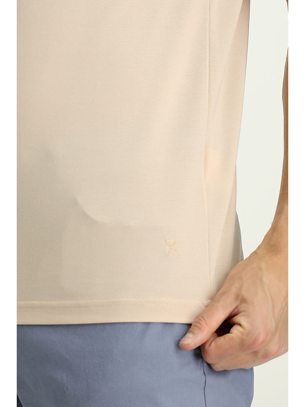 Bej Slim Fit Dar Kesim Pamuklu Polo Yaka Tişört-4