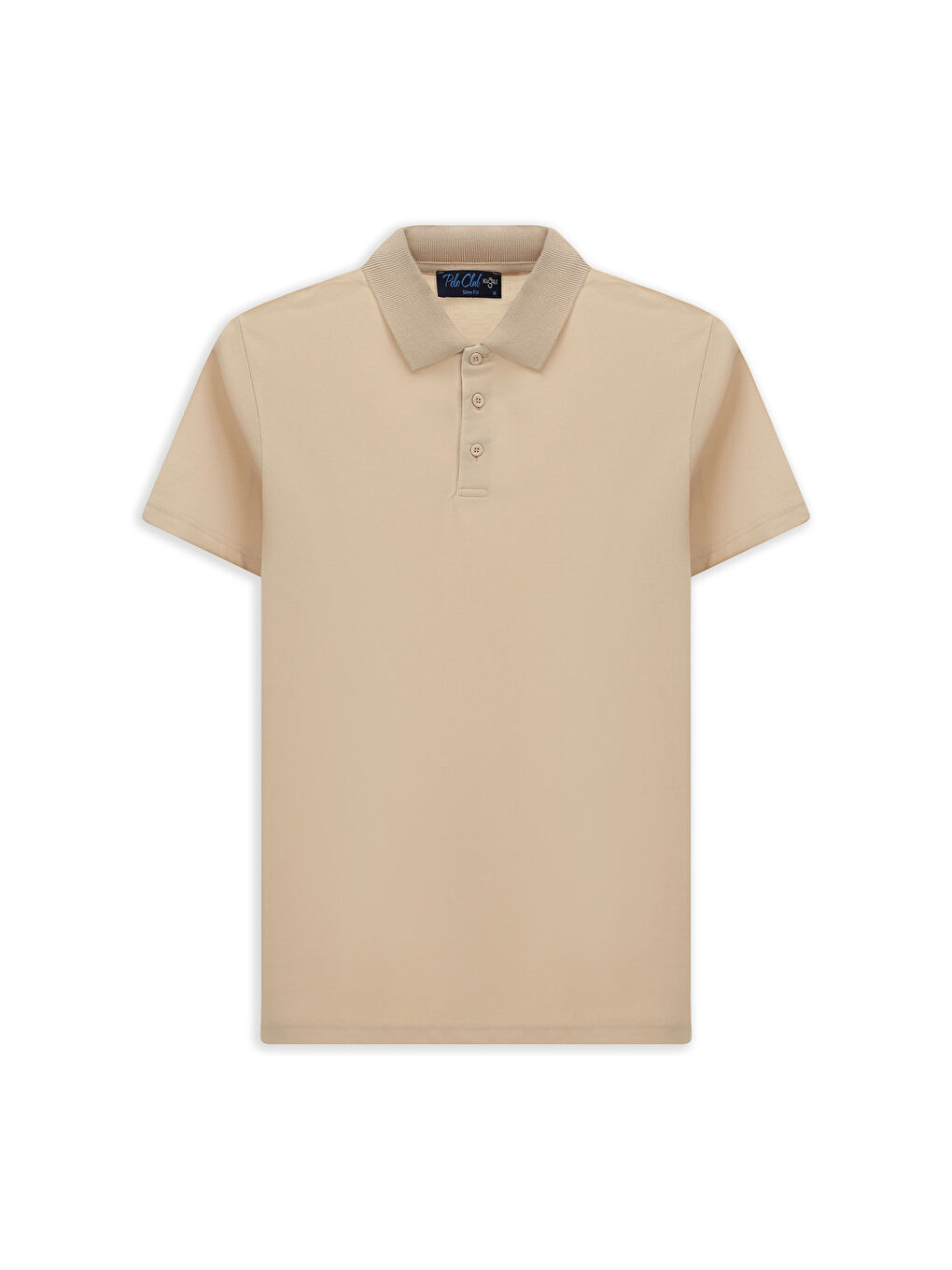 Bej Slim Fit Dar Kesim Pamuklu Polo Yaka Tişört-5