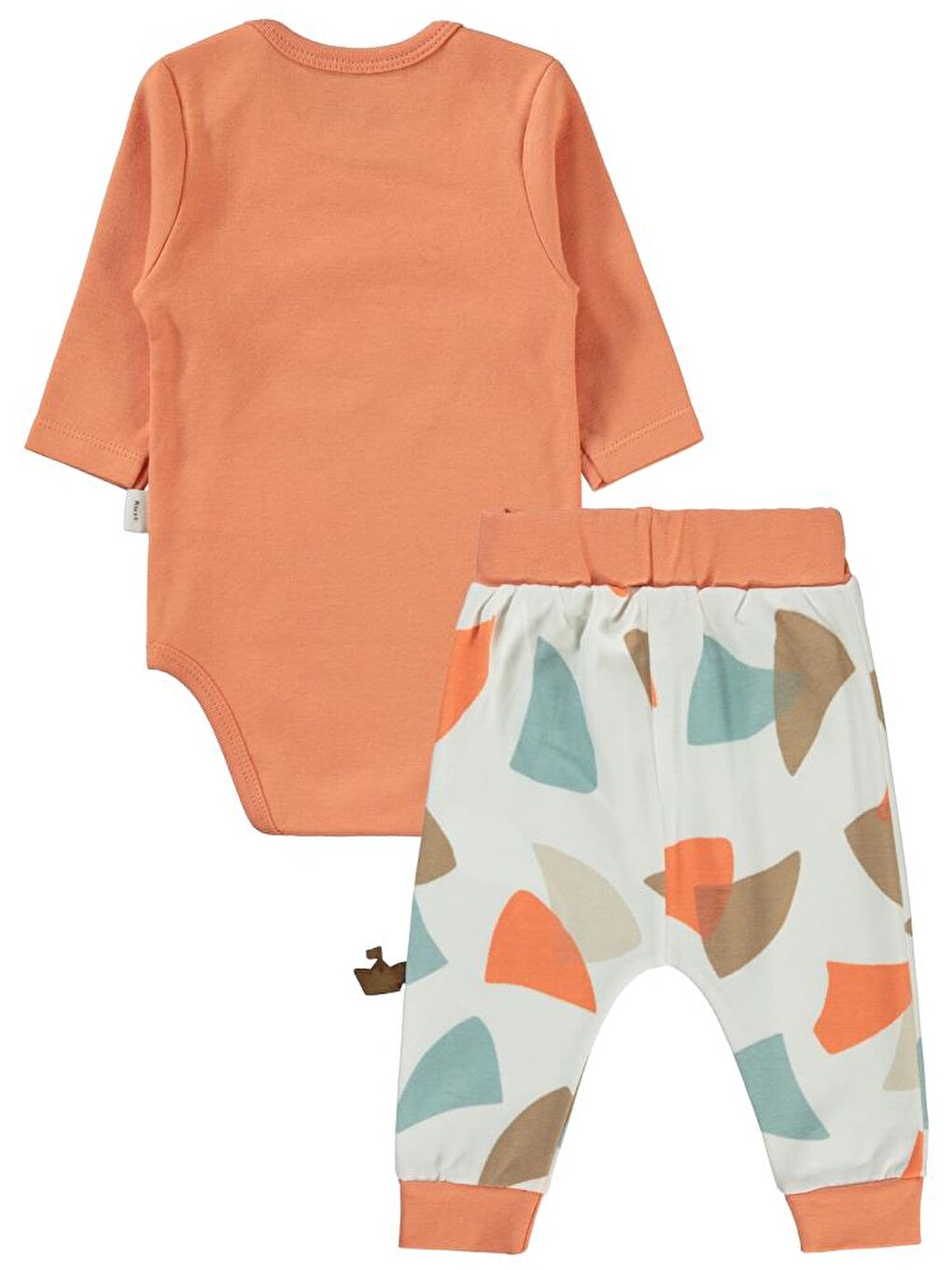 Baby Colored Fıgures Baskılı 3'lü 6-18 Takım - Turuncu 18-24 Ay-2