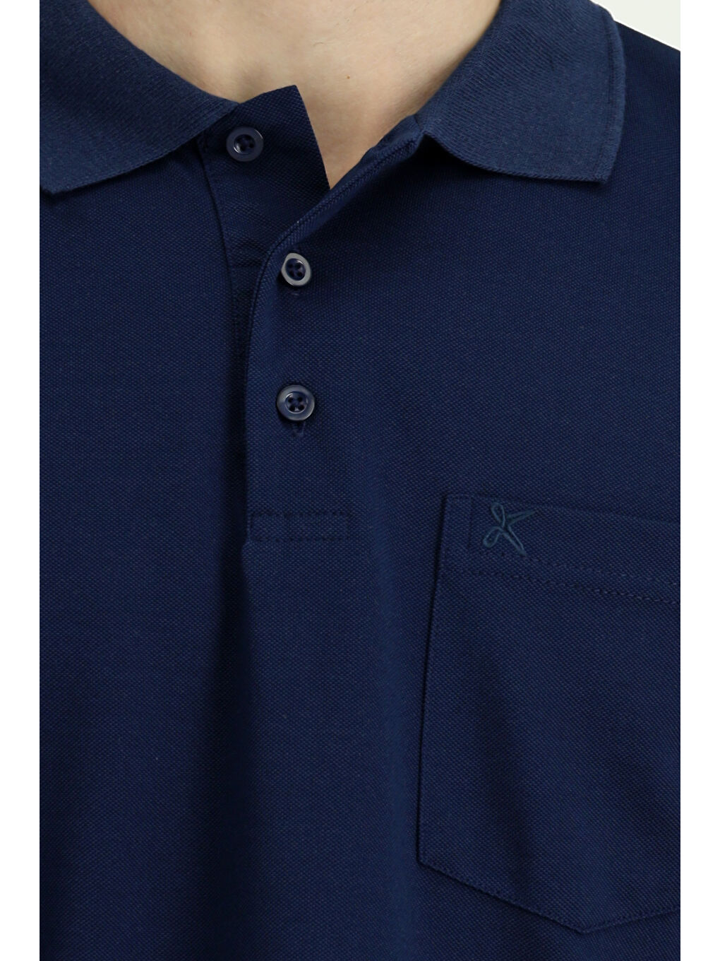 Lacivert Regular Fit Pamuklu Nakışlı Cepli Polo Yaka Tişört-4