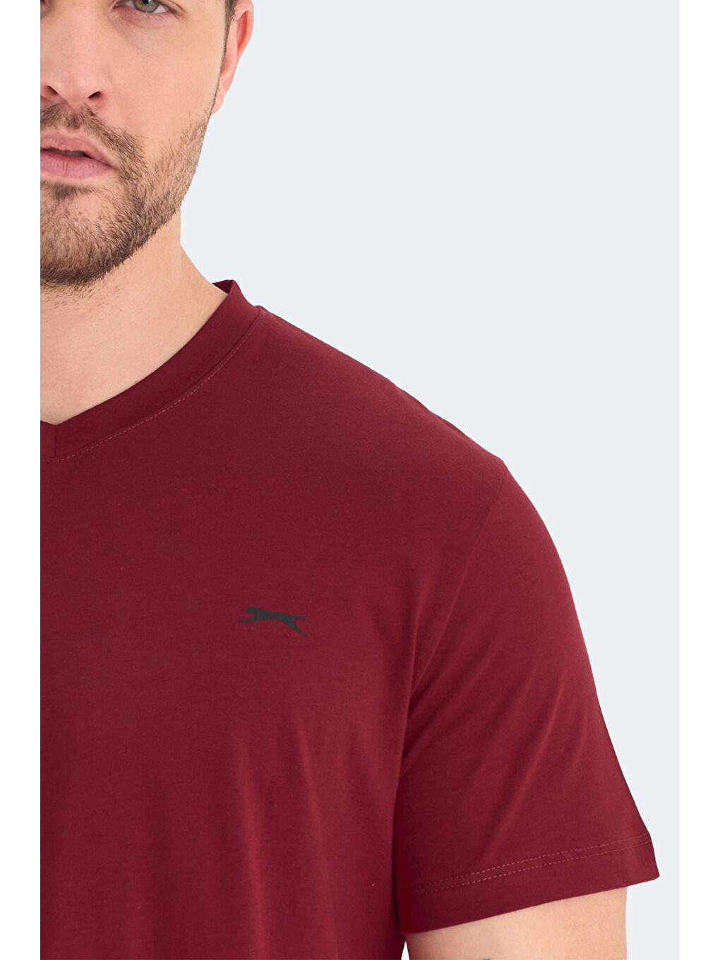RIVALDO Erkek %100 Pamuk Tişört Bordo-4