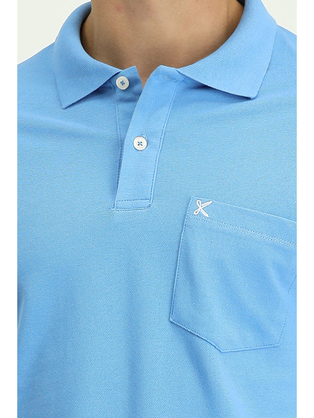 Mavi Polo Yaka Regular Fit Nakışlı Pamuk %100 Pamuk Tişört-4