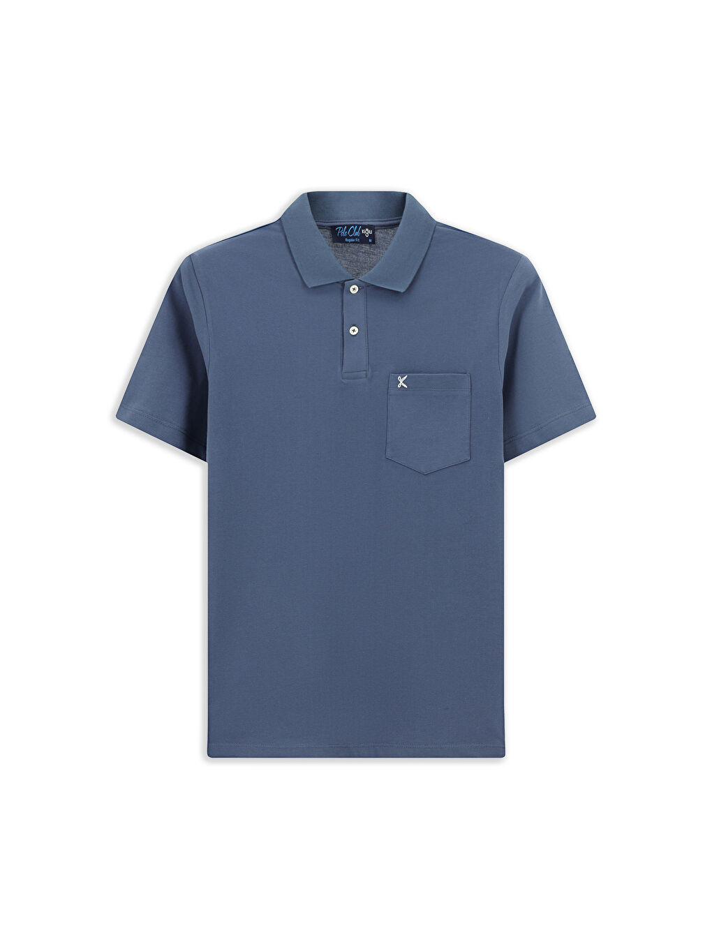 İndigo Polo Yaka Regular Fit Nakışlı Pamuk %100 Pamuk Tişört-6