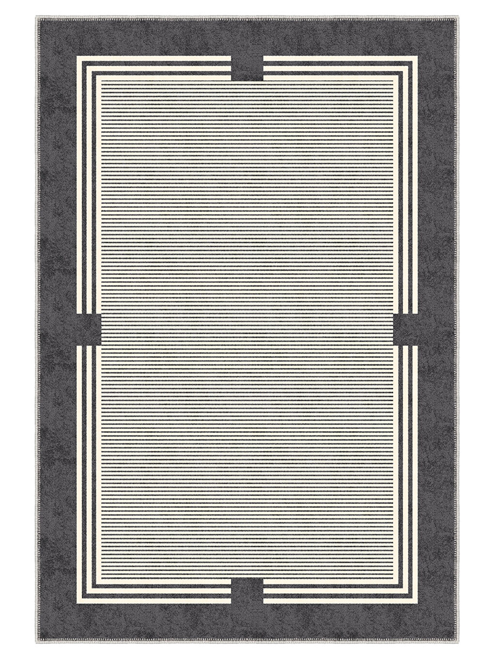 Antrasit Modern Dekoratif Yıkanabilir Kaymaz Taban Halı – İnce, Yumuşak Salon Halısı, Mutfak Halısı ve Yolluk