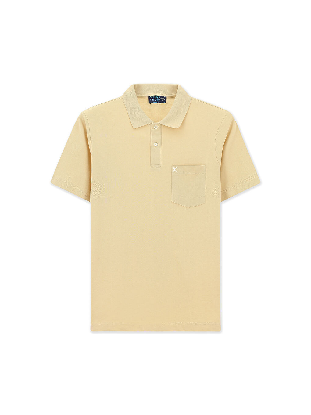 Bej Polo Yaka Regular Fit Nakışlı Pamuk %100 Pamuk Tişört-6