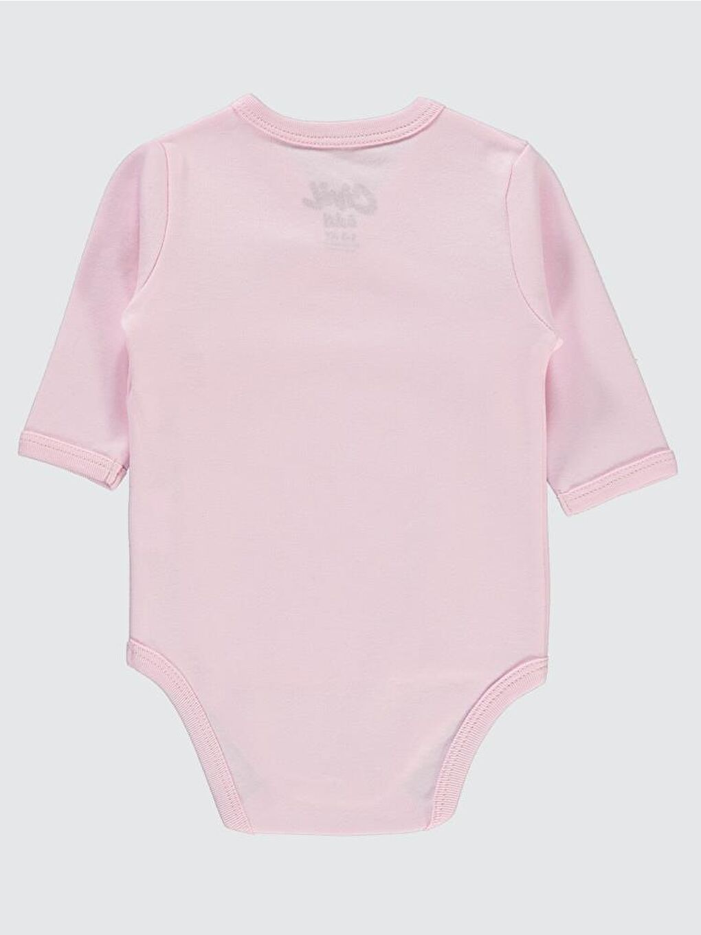 Baby Renkli Kumaş 1-6 Ay Unisex Zıbın Badi - Pembe 3-6 Ay