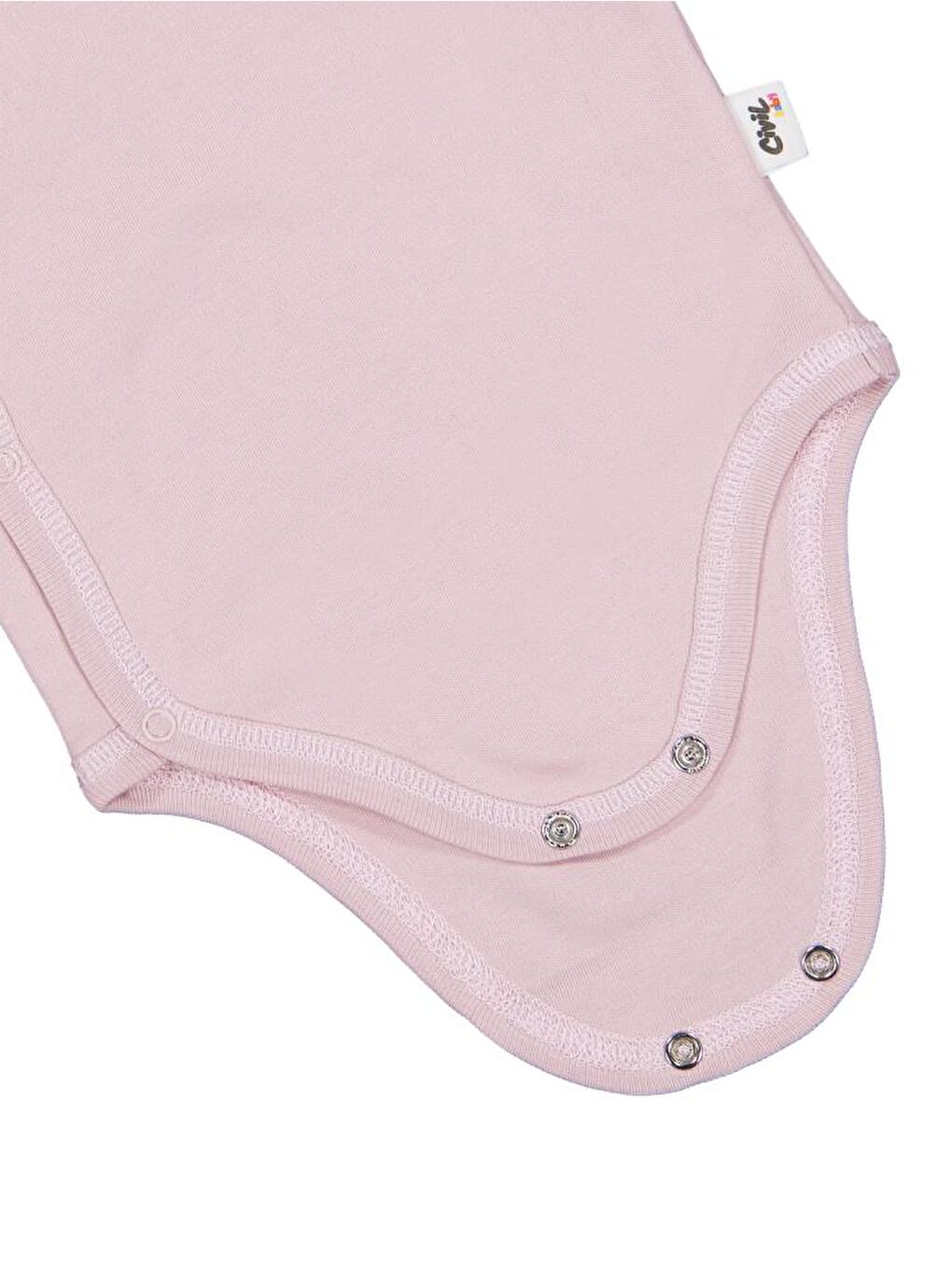 Baby Renkli Kumaş 1-6 Ay Unisex Zıbın Badi - Pembe 3-6 Ay-1