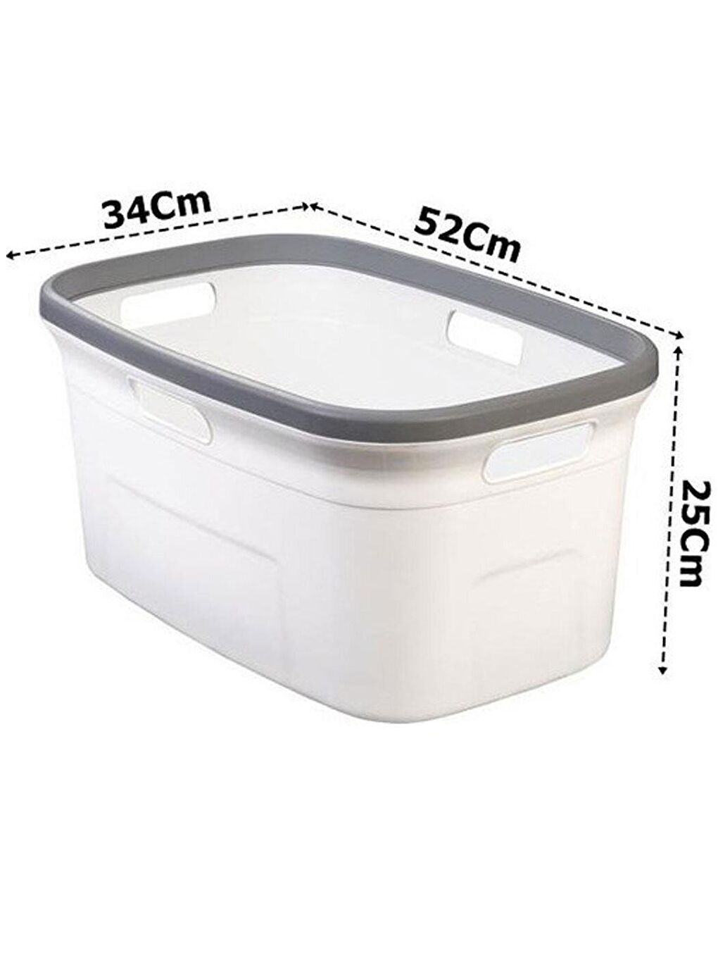 Beyaz 4 Taraflı TutulanÇamaşır Sepeti Selesi-2