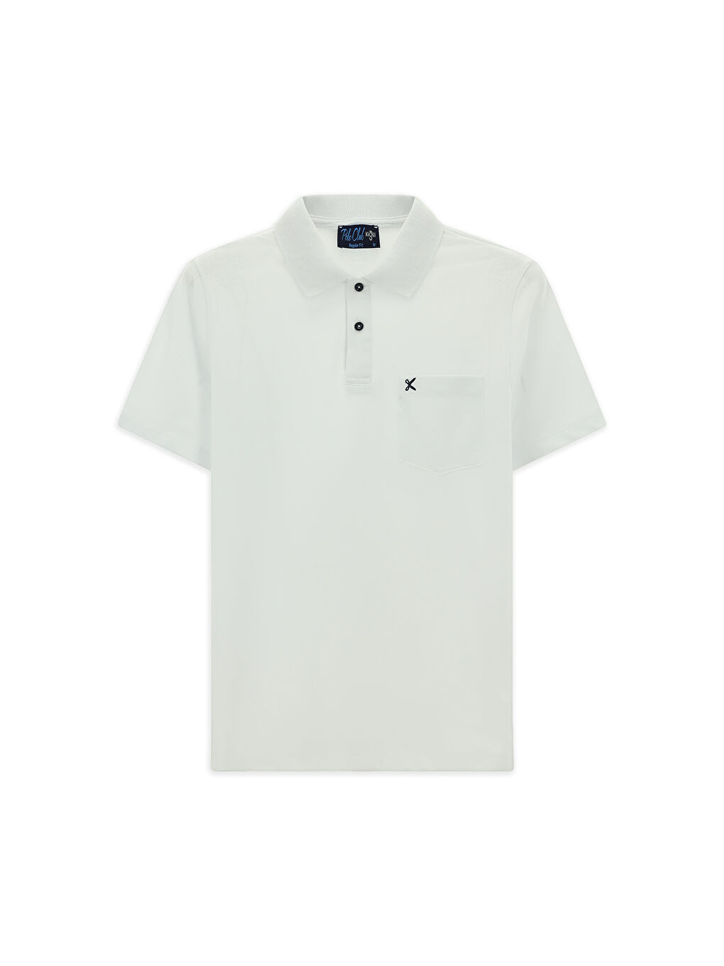 Beyaz Polo Yaka Regular Fit Nakışlı Pamuk %100 Pamuk Tişört-6