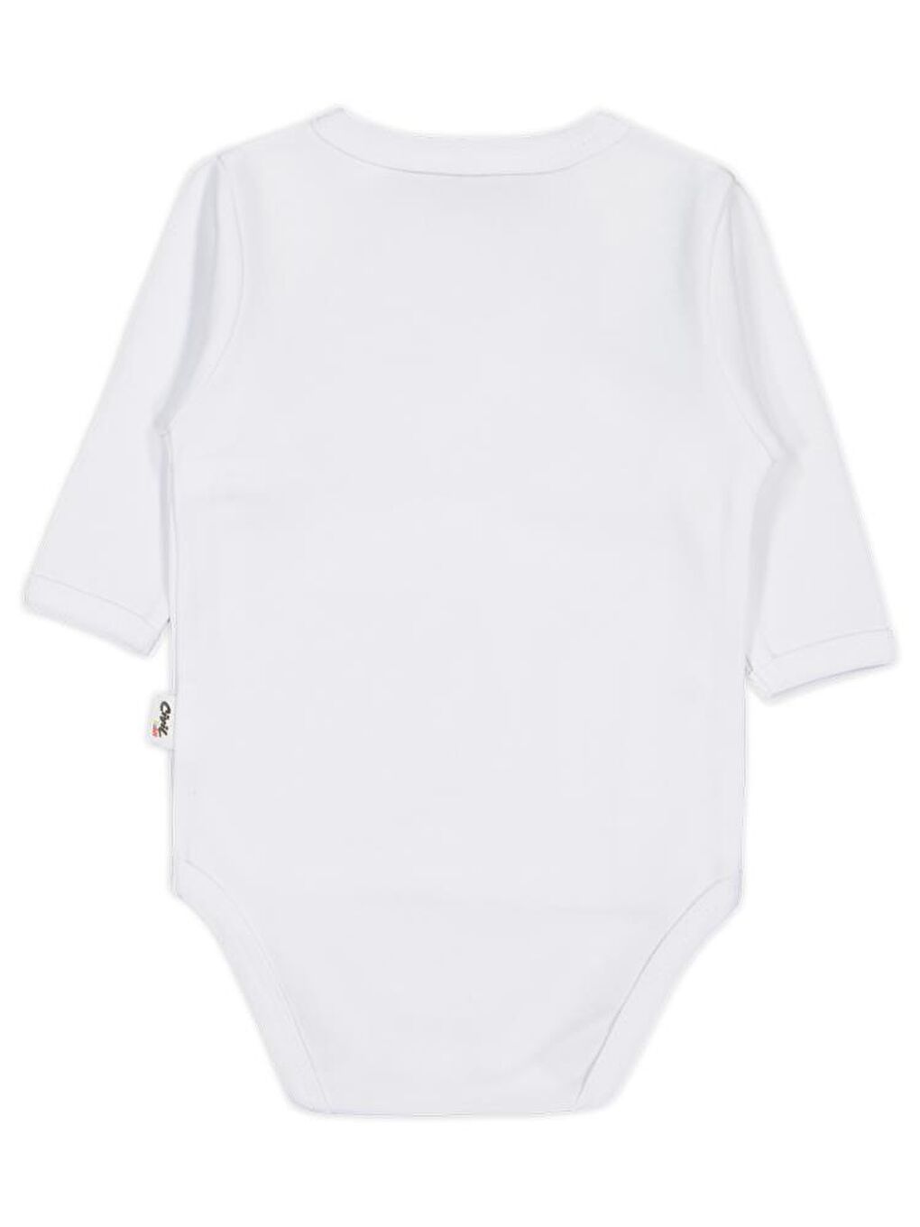 Baby Renkli Kumaş 1-6 Ay Unisex Zıbın Badi - Beyaz 3-6 Ay