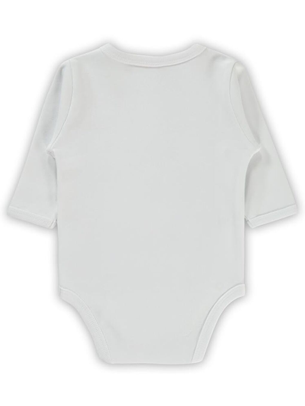 Baby Renkli Kumaş 1-6 Ay Unisex Zıbın Badi - Beyaz 3-6 Ay-2
