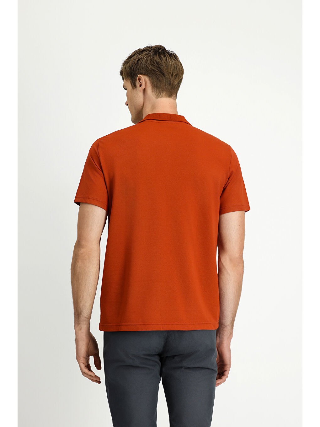 Kahverengi Regular Fit Pamuklu Nakışlı Cepli Polo Yaka Tişört-4