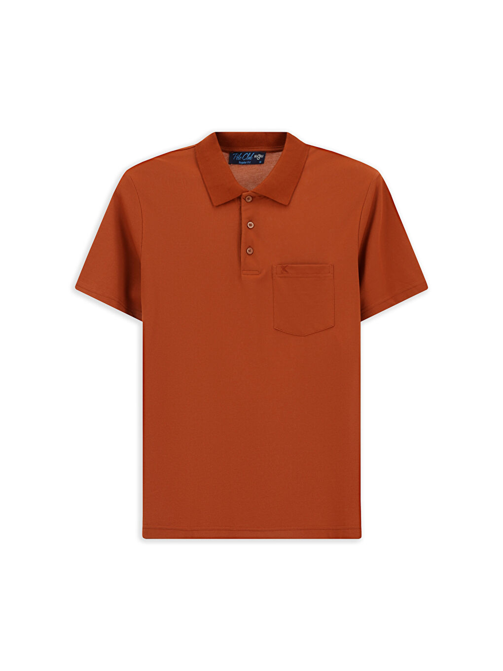 Kahverengi Regular Fit Pamuklu Nakışlı Cepli Polo Yaka Tişört-6