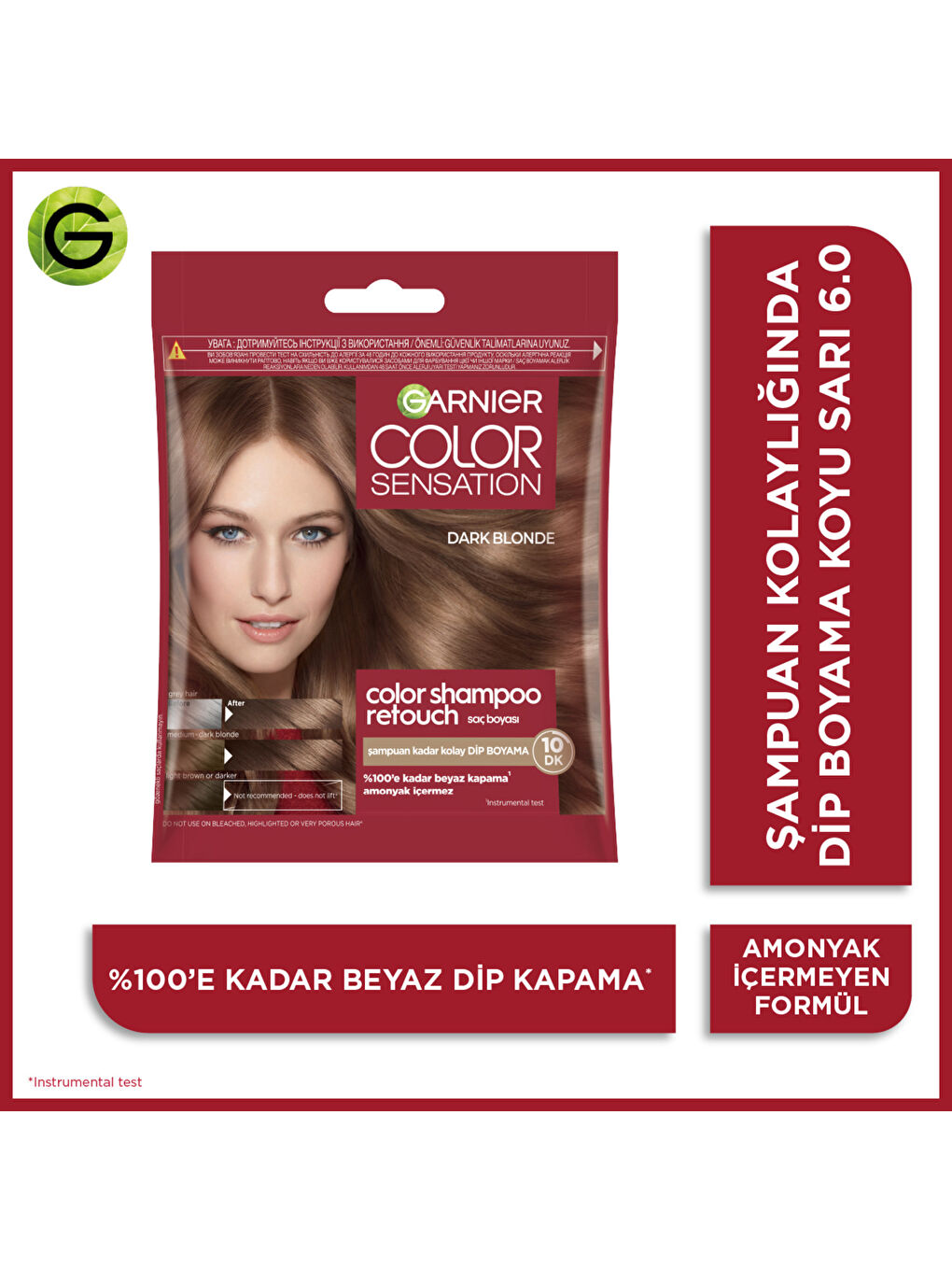 Color Shampoo Retouch Şampuan Kolaylığında Dip Boyası, Koyu Sarı 6.0-2
