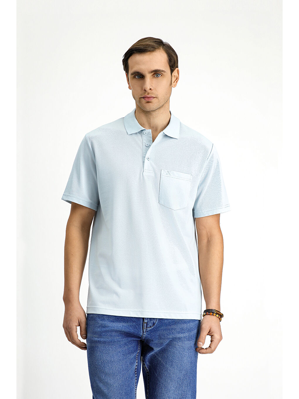 Mavi Regular Fit Pamuklu Nakışlı Polo Yaka Tişört-2