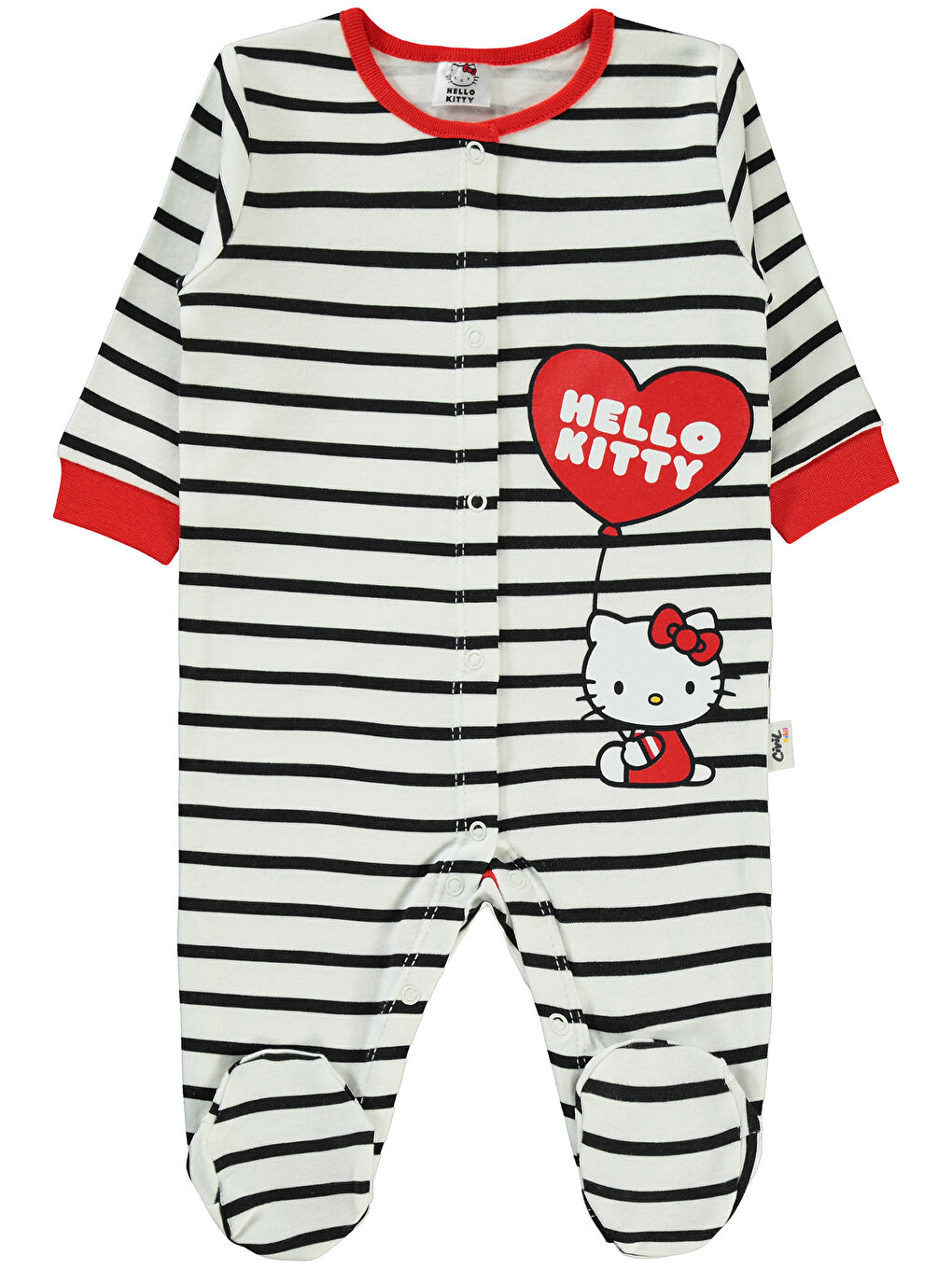 Hello Kitty Kız Bebek Patikli Tulum 1-6 Ay Siyah-1