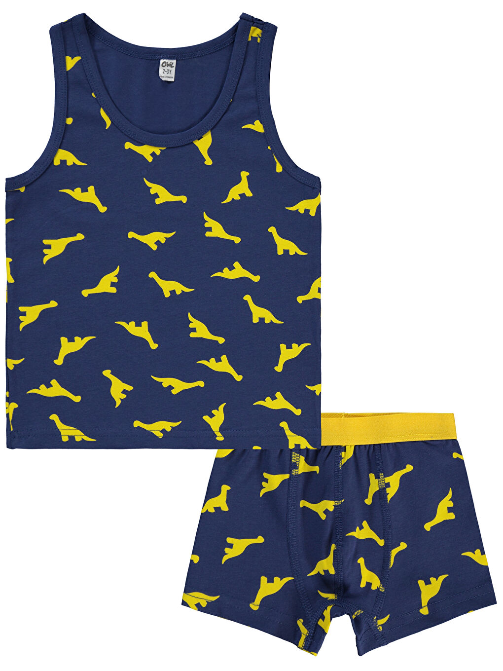 Kahverengi Boys Erkek Çocuk İç Çamaşır Takımı 2-10 Yaş Hardal-1