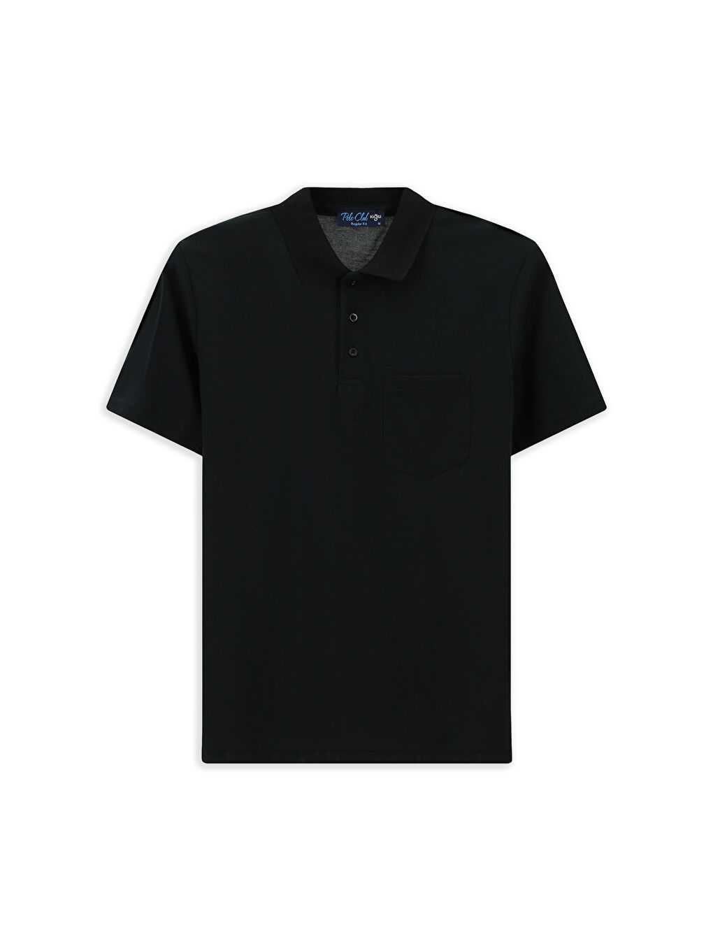 Siyah Regular Fit Pamuklu Nakışlı Cepli Polo Yaka Tişört-5