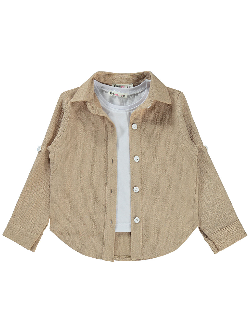 Girls Kız Çocuk Gömlek 2-5 Yaş Açık Bej