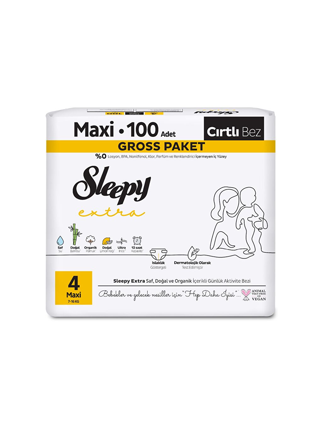 Extra Günlük Aktivite Gross Paket Bebek Bezi 4 Numara Maxi 100 Adet-1