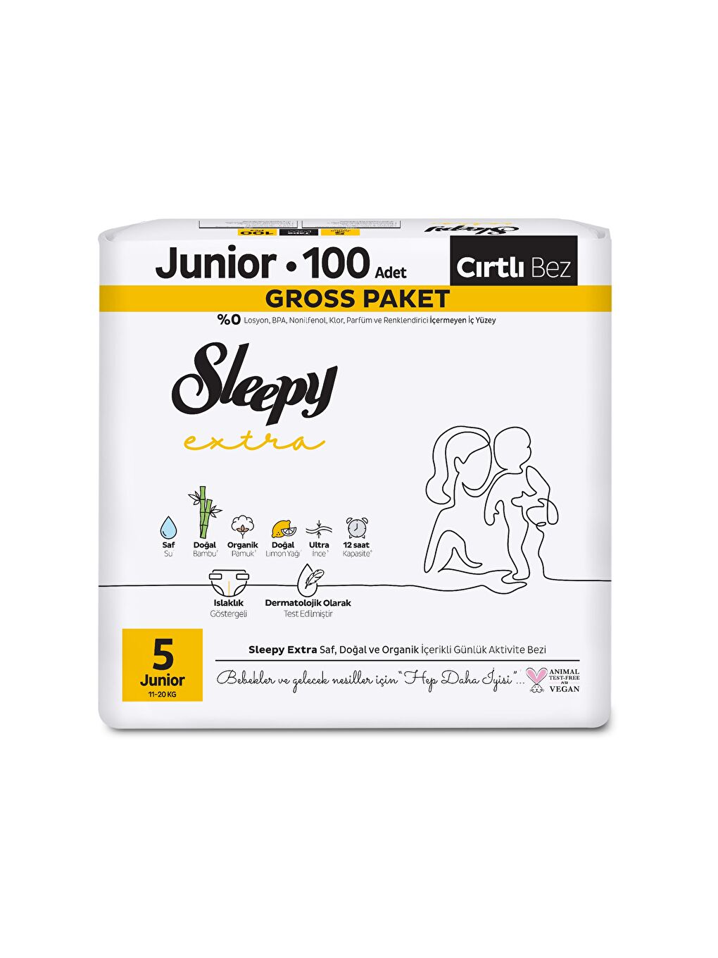Extra Günlük Aktivite Gross Paket Bebek Bezi 5 Numara Junior 100 Adet-1
