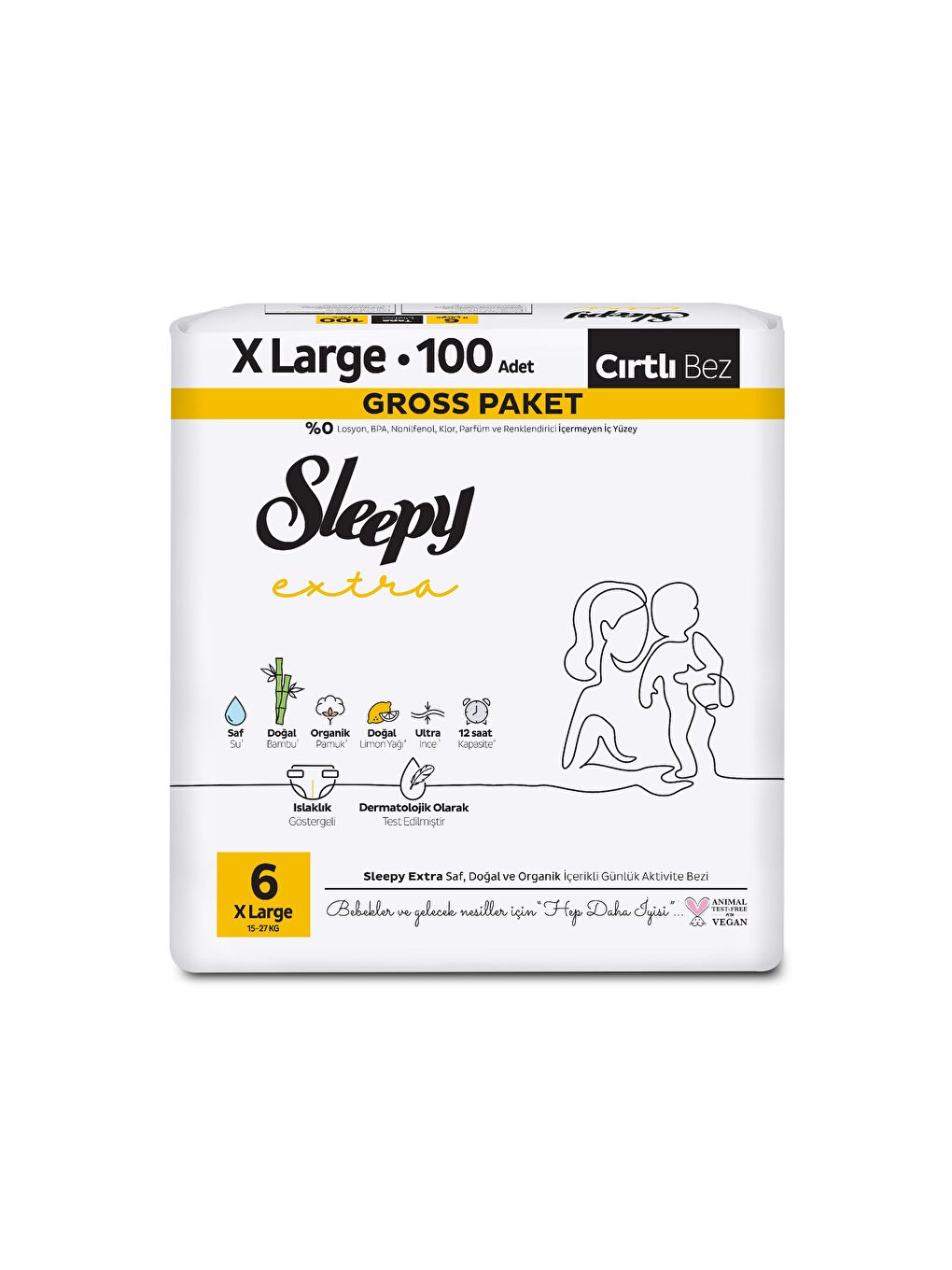 Extra Günlük Aktivite Gross Paket Bebek Bezi 6 Numara Xlarge 100 Adet-1