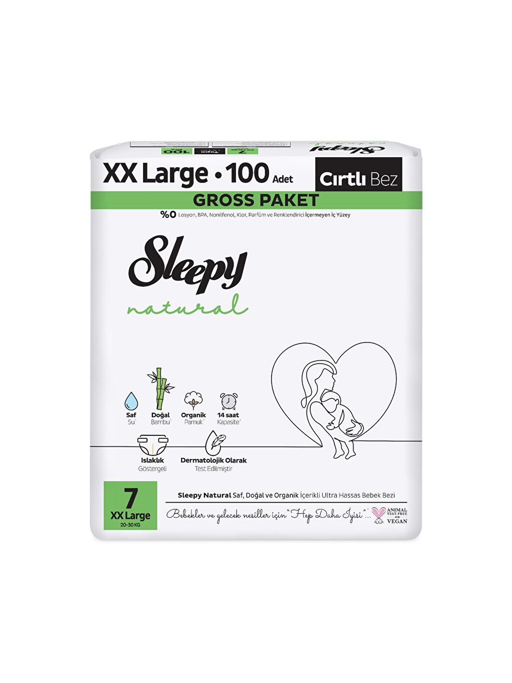 Natural Gross Paket Bebek Bezi 7 Numara Xxlarge 100 Adet-1