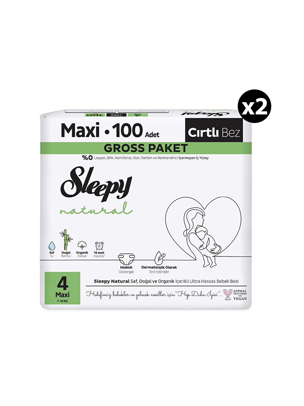 Natural Gross Paket Bebek Bezi 4 Numara Maxi 200 Adet-1