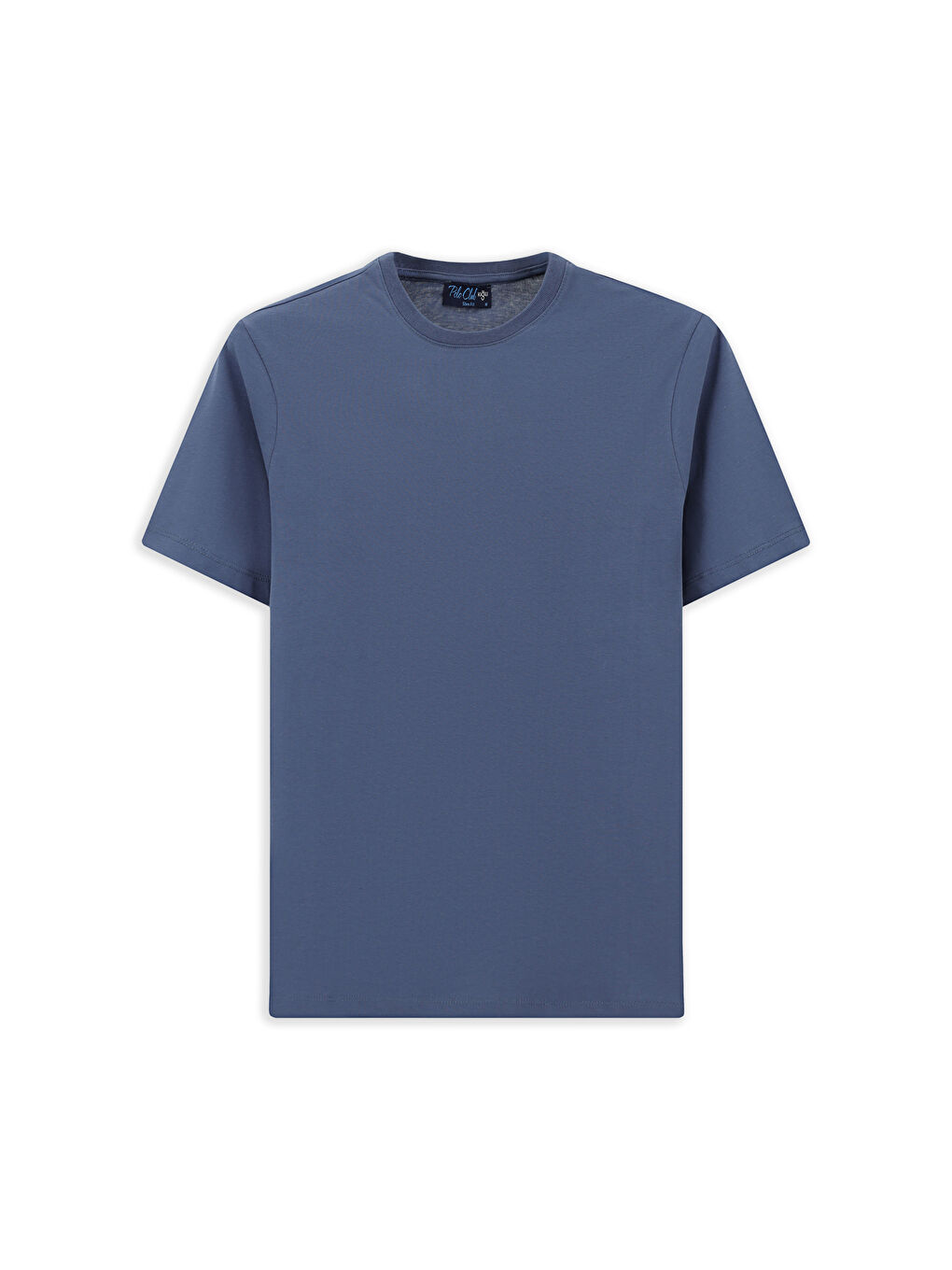 İndigo Bisiklet Yaka Slim Fit Dar Kesim Süprem Pamuk %100 Pamuk Tişört-5