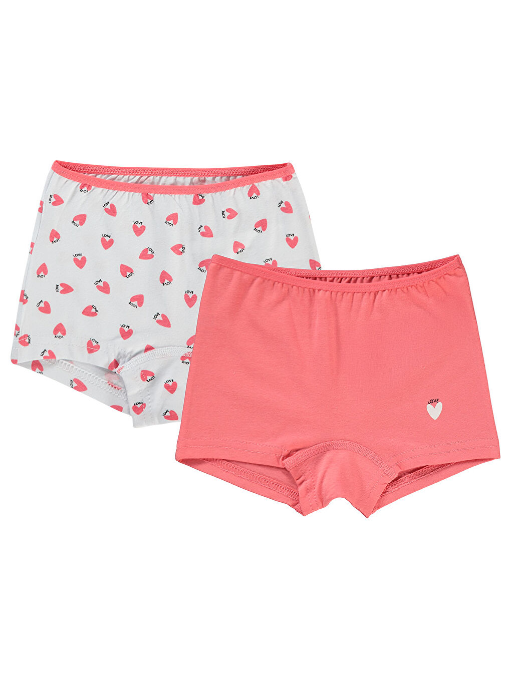 Girls Kız Çocuk 2'li Boxer Set 2-10 Yaş Pembe