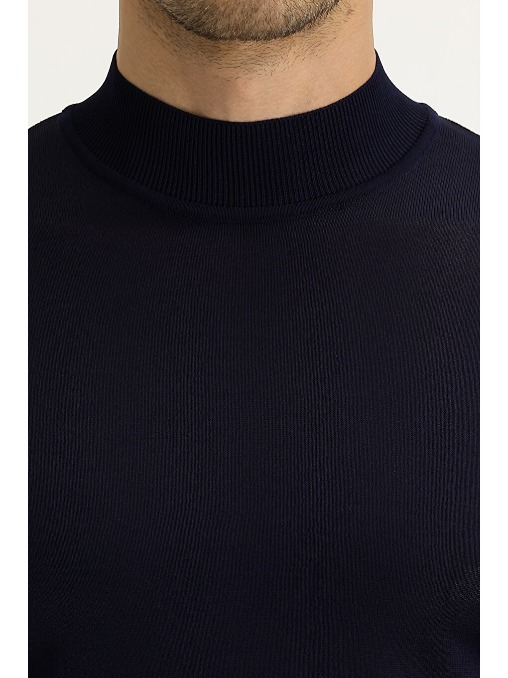 Lacivert Bato Yaka Slim Fit Dar Kesim Triko Kazak-2