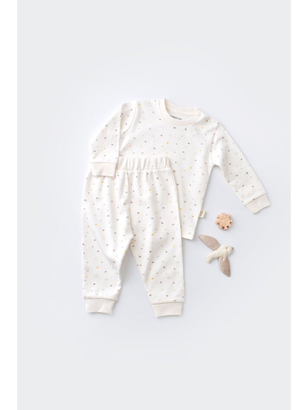 BabyCosy Organic Wear Ekru Pantolon & Badi Set