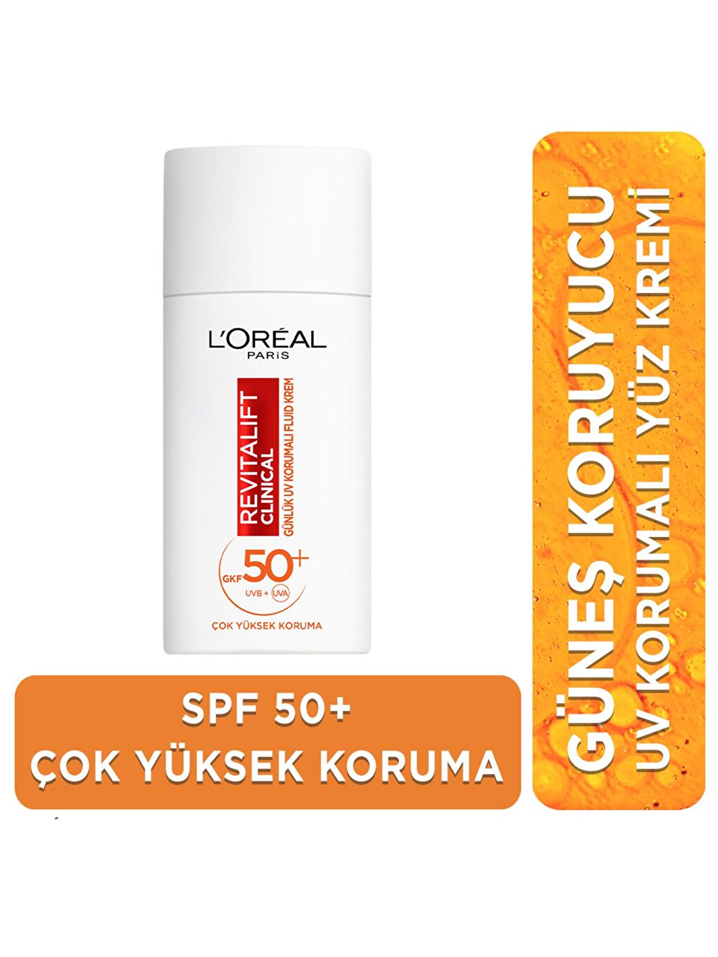 L'Oreal Paris Siyah Revitalift Clinical SPF 50+ Günlük Yüz Güneş Kremi 50 ml