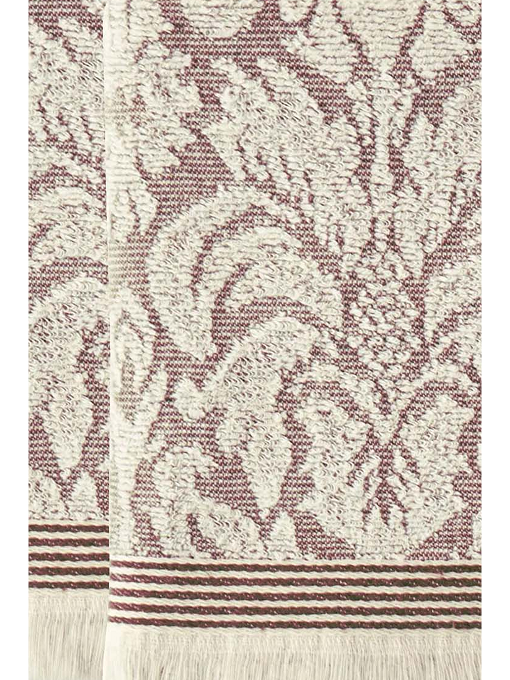%100 Pamuk Colin Yüz Havlusu 2'li Mürdüm (50x90 Cm)-1