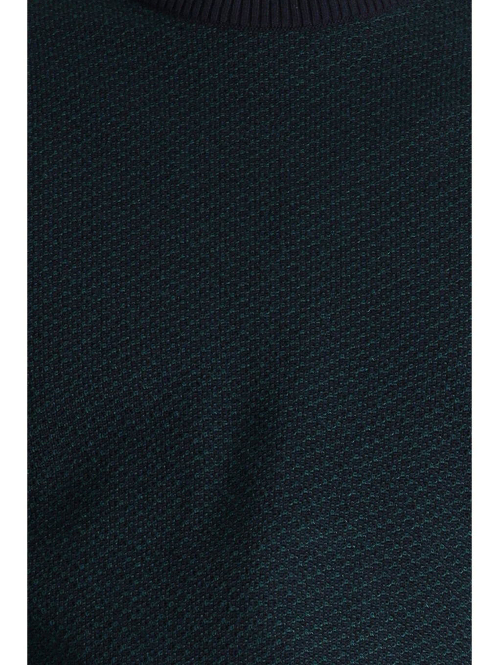 Lacivert Bisiklet Yaka Slim Fit Dar Kesim Desenli Triko Kazak-5