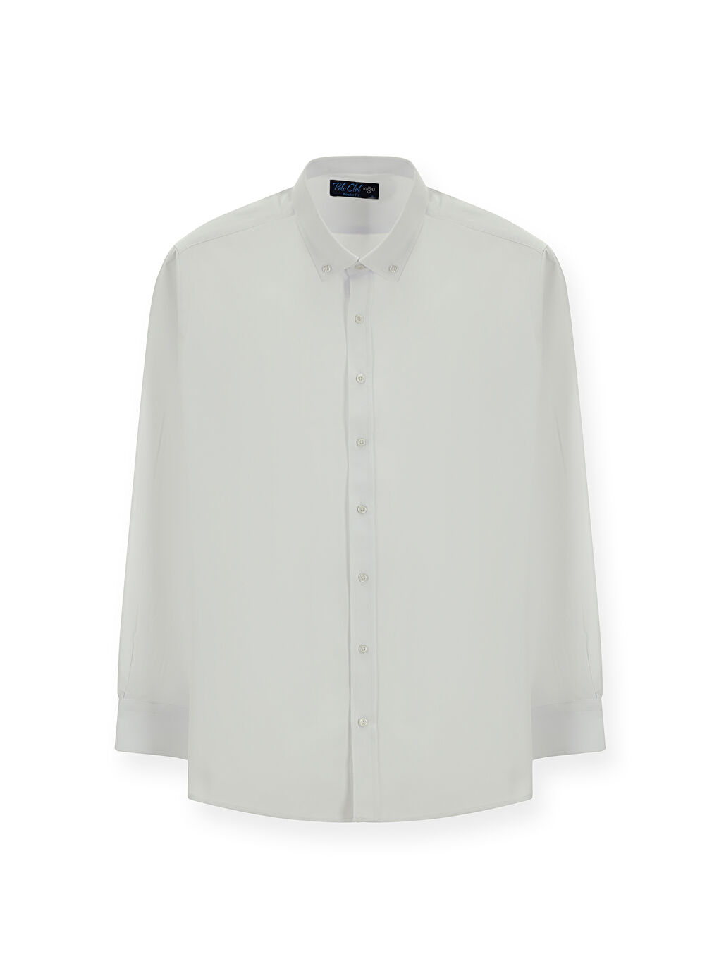 Beyaz Uzun Kol Regular Fit Düğmeli Yaka Oxford Pamuklu Kolay Ütülenebilir Büyük Beden Gömlek-5