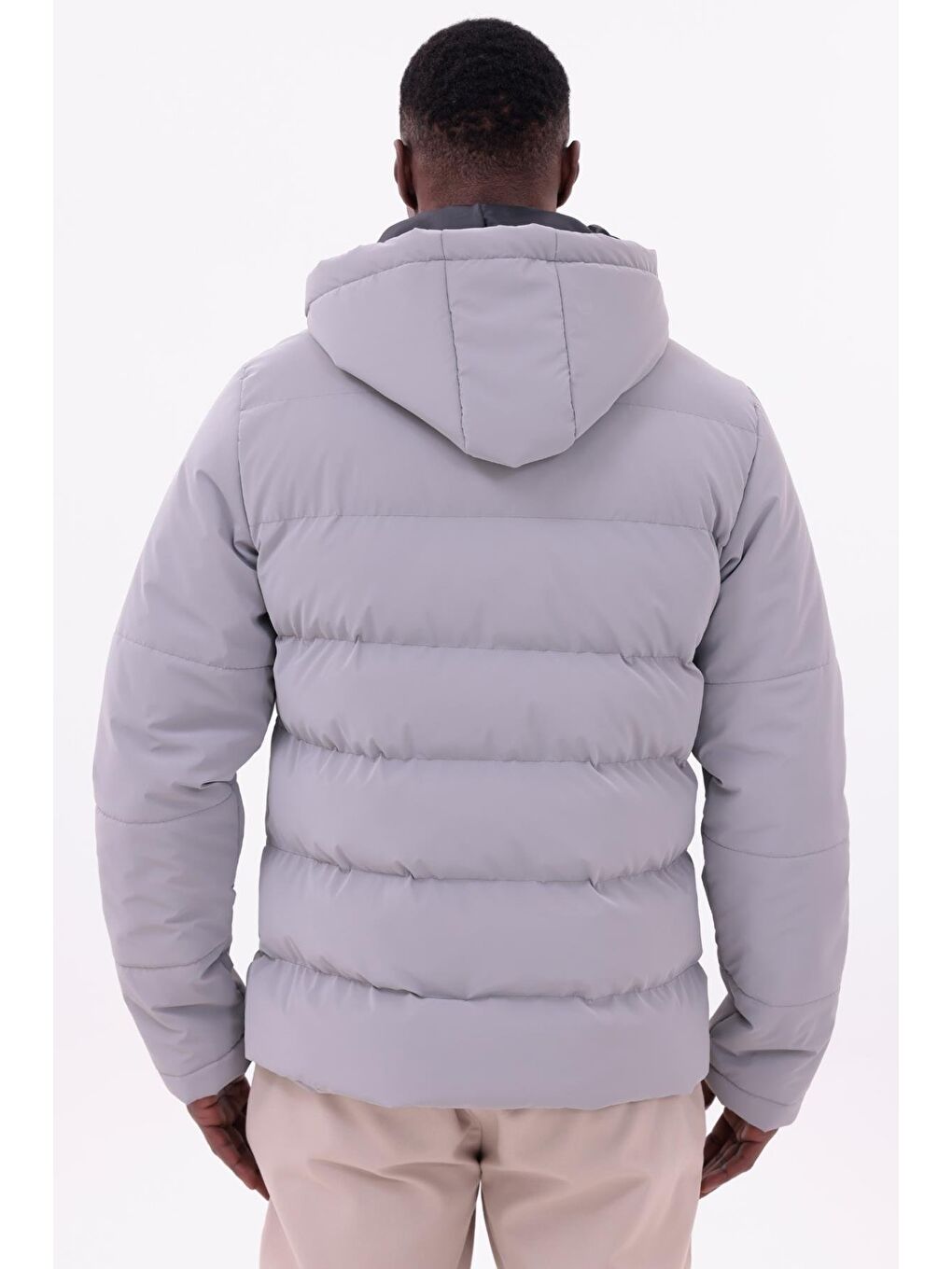 Bej Erkek Kışlık Nova Kumaş Su Geçirmez İç Cepli Çıkarılabilir Kapüşonlu Şişme Mont-7